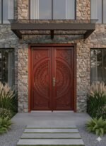 ITM প্রিমিয়াম কার্ভড উডেন ডোর 3D Two-Part Wooden Main Door - (ITM-WS-01) - Image 4