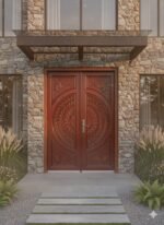 ITM প্রিমিয়াম কার্ভড উডেন ডোর 3D Two-Part Wooden Main Door - (ITM-WS-01)