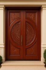 ITM প্রিমিয়াম কার্ভড উডেন ডোর 3D Two-Part Wooden Main Door - (ITM-WS-01) - Image 3