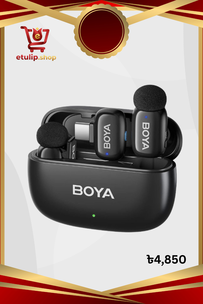 mehogoni wood (5) Boya Mini-14 2.4G Wireless Black Microphone for Android (1xRX, 2xTX) - Image 1