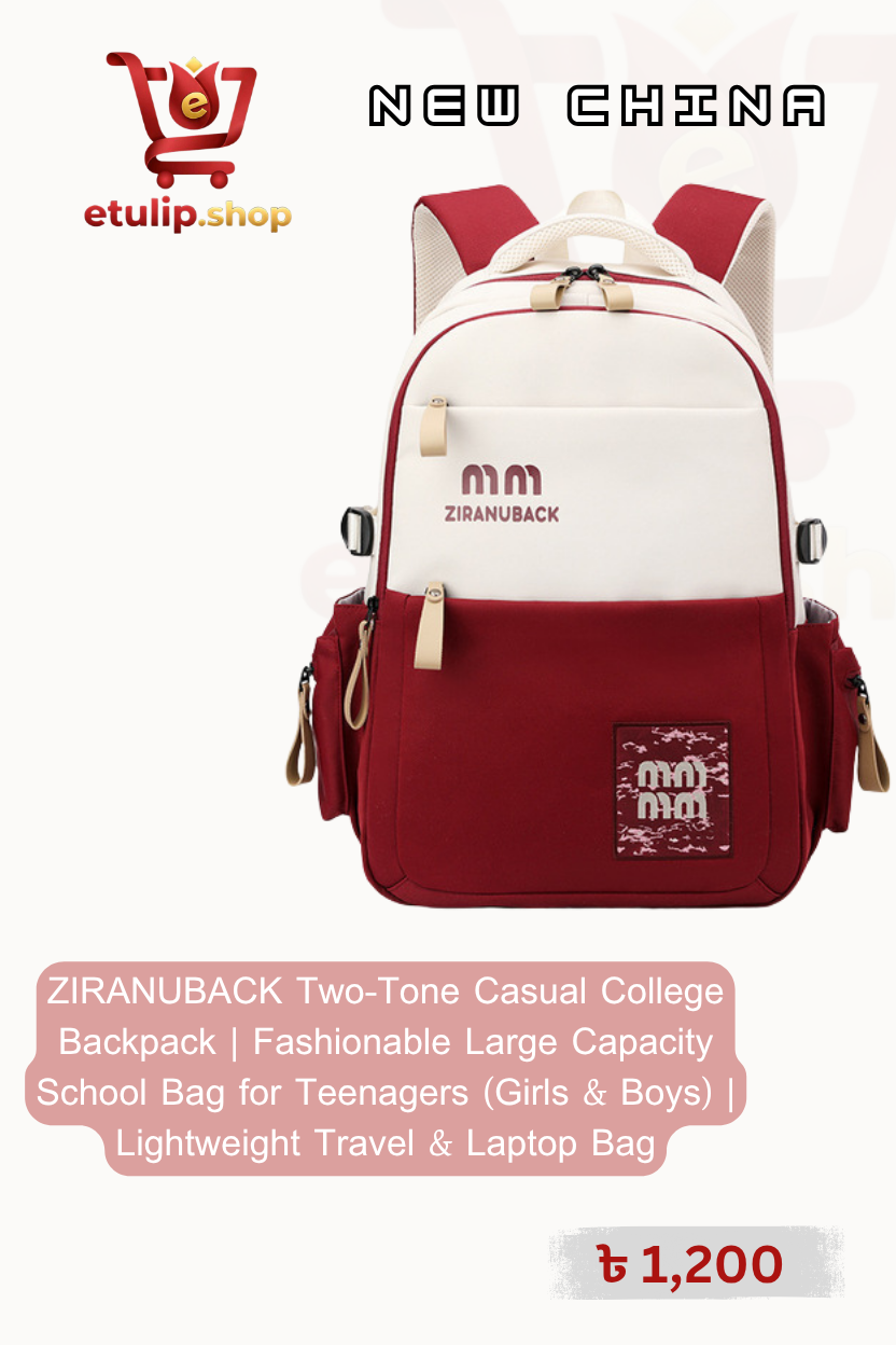 wergy ZIRANUBACK Two-Tone Casual College Backpack | Fashionable Large Capacity School Bag for Teenagers (Girls & Boys) | Lightweight Travel & Laptop Bag - Image 1